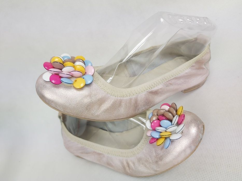 Skórzane balerinki R.POLAŃSKI różowe przecierane 37 półbuty baletki