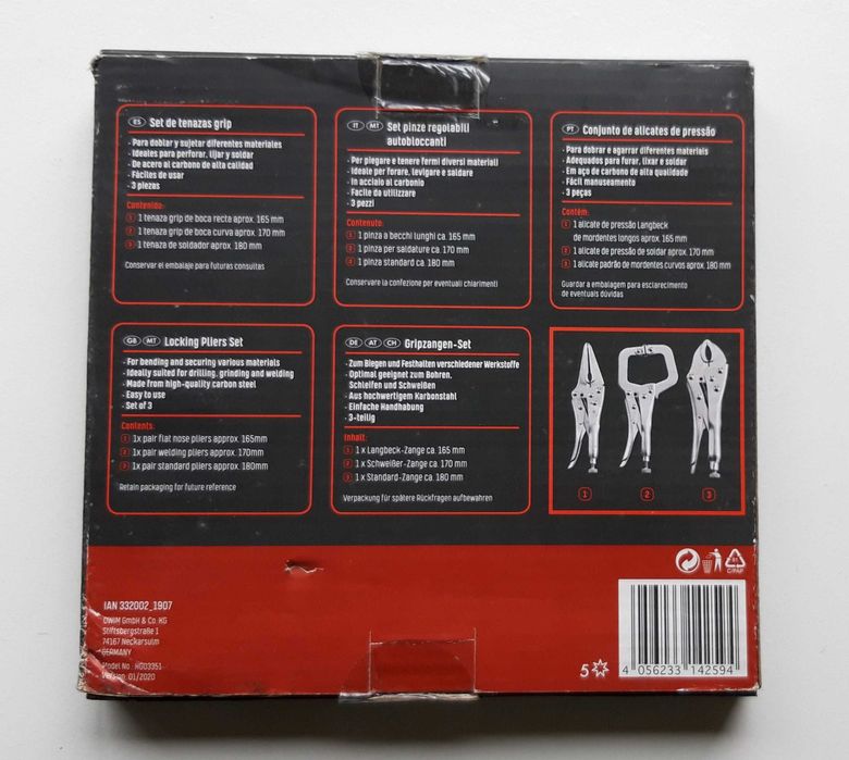 Conjunto de alicates de pressão - Artigo NOVO.