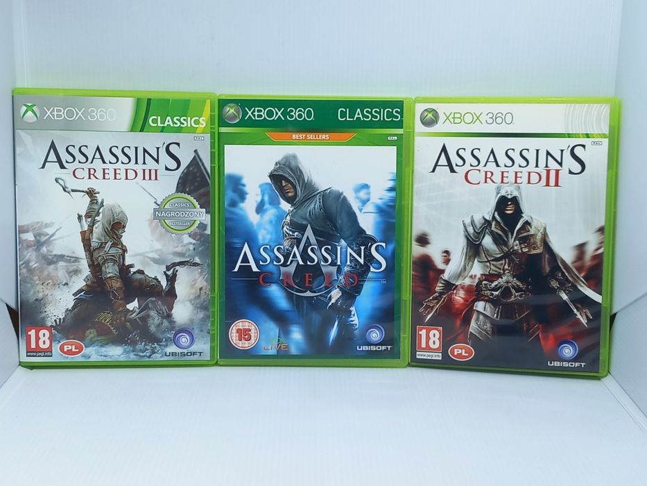 Zestaw Assassin's Creed PL  trzy części Xbox360