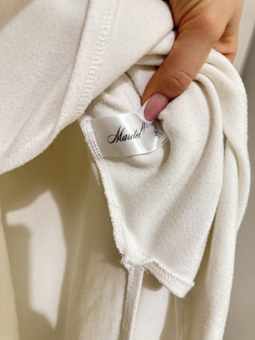 Белый вязаный костюм maritel L xl рубашка в клетку