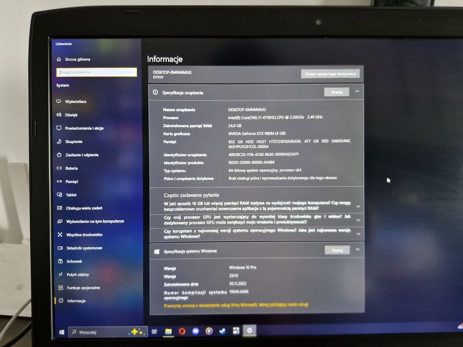 ASUS ROG G751JY Sprawny