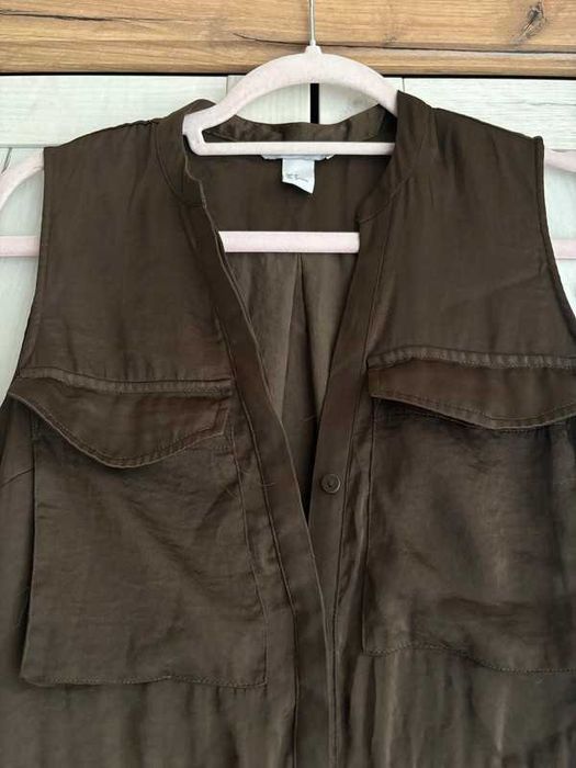 Satynowa sukienka brąz