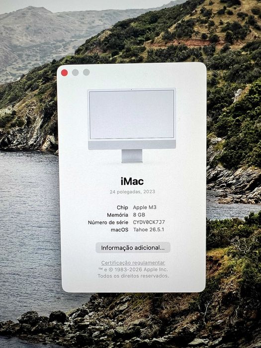 iMac APPLE Cinzento (24'' - Apple M3 8-core - RAM: 8 GB - 256 GB SSD - GPU 8-Core)