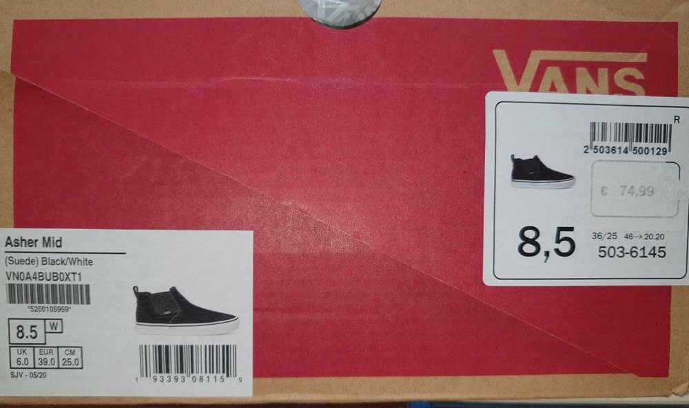 Замшевые VANS ASHER MID размер 39 евро