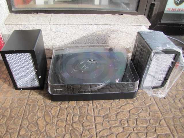 Gramofon retro Auna TT-Play SE czarny dwa głośniki Bluetooth osłona