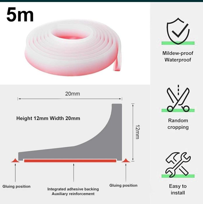 Uszczelka pod prysznic do łazienki 5m