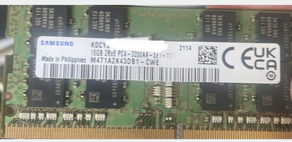 Оперативна памʼять Samsung 16GB DDR4 3200MHz SO-DIMM