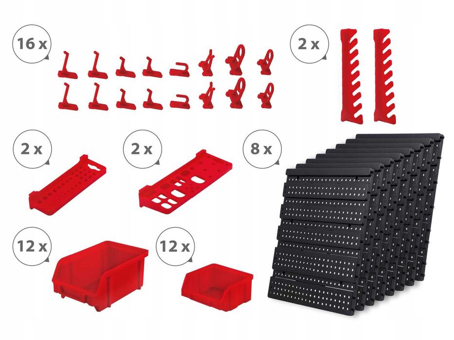 TABLICA NARZĘDZIOWA Warsztatowa Organizer Pojemniki HUMBERG