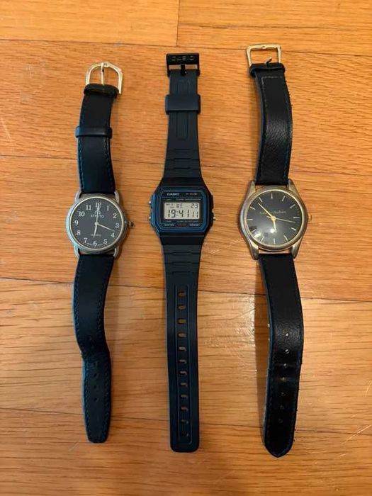 Lote 3 Relógios + Caixa – Casio F‑91W