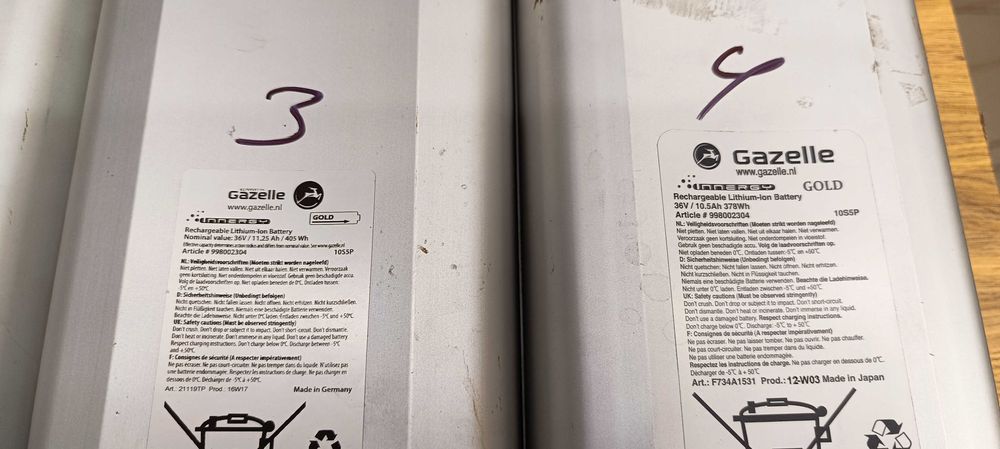 Батарея GAZELLE Gold -li-ion 36v - 10.5-11.25Ah