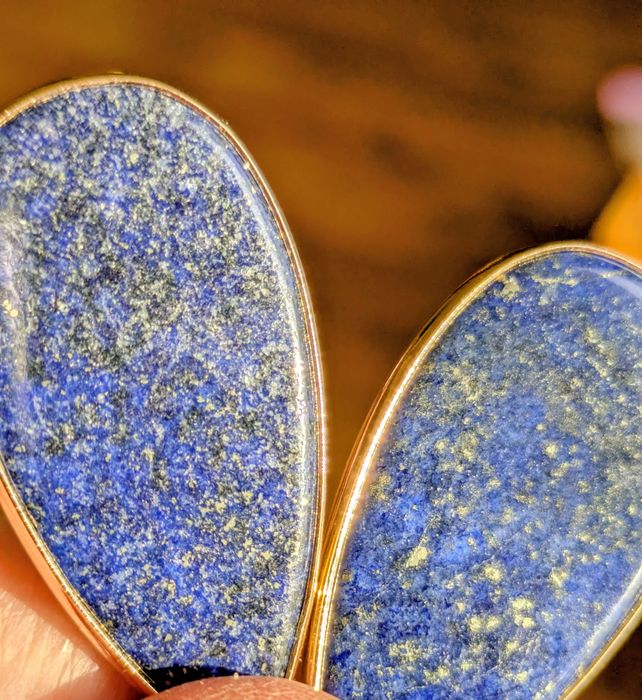 Kamienne łzy - kolczyki z LapisLazuli