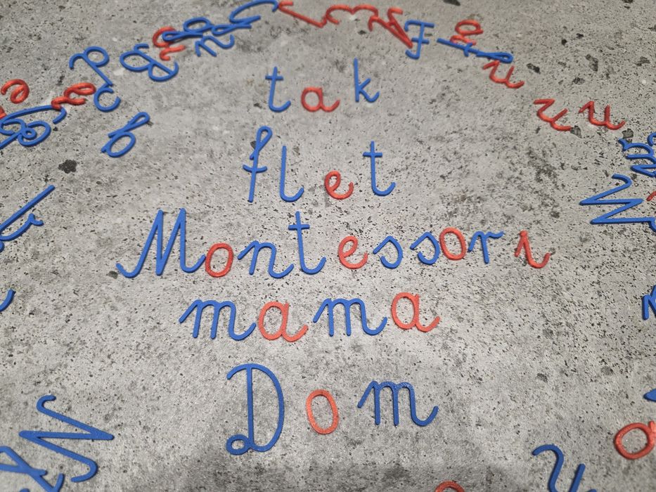 Ruchomy alfabet Montessori - polskie litery pisane, samogłoski i spółgłoski