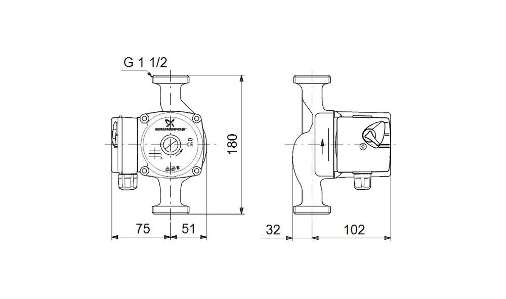 pompa c.o. grundfos ups 25-40 rozstaw 180 +gwarancja