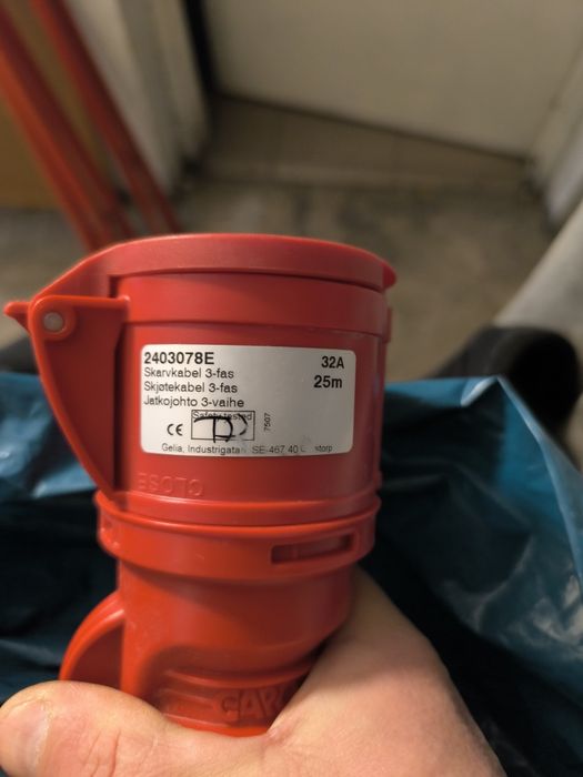 Przedłużacz,kabel siłowy 32A,5x6mm x25 mb