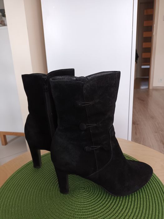 Botki, kozaki ze skóry, rozmiar 37