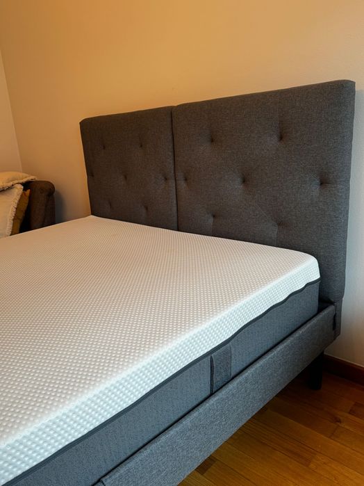 Cama Emma + colchão Hybrid como novo 150x200