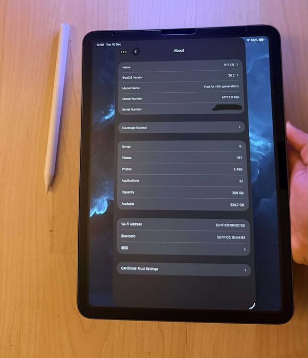 Apple Air 4gen 10,9cali 256GB wifi szary