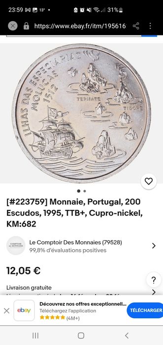 Moeda comemorativa 2 uni