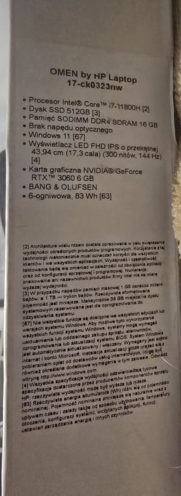 Hp omen  i7 dedykowana karta