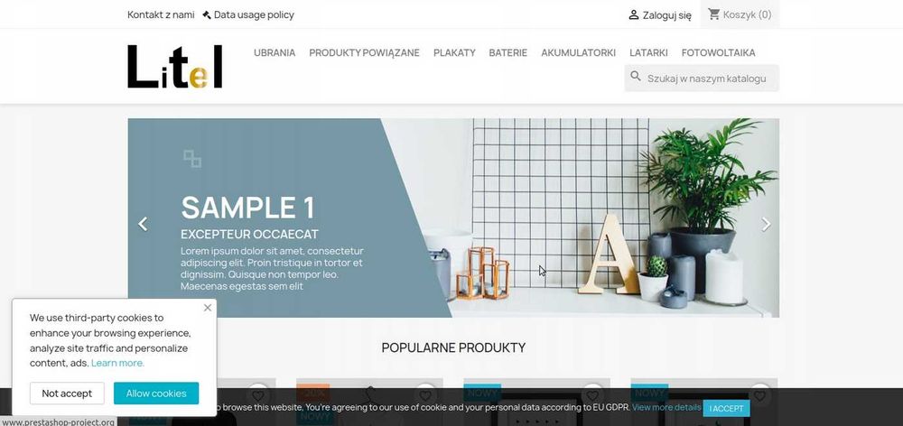 Instalacja gotowego do działania sklepu internetowego  PRESTASHOP