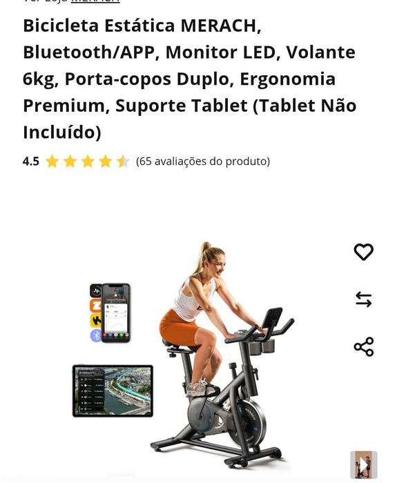 Bicicleta Estatica Merach nova 1 mês de uso