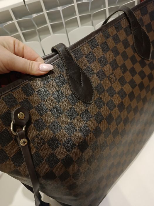 Torebka shopperka modna brąz złote dodatki monogram neverfull LV