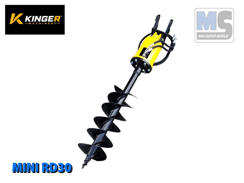 Wiertnica hydrauliczna KINGER ED MINI Rd30 do minikoparki pod ogrodzenia