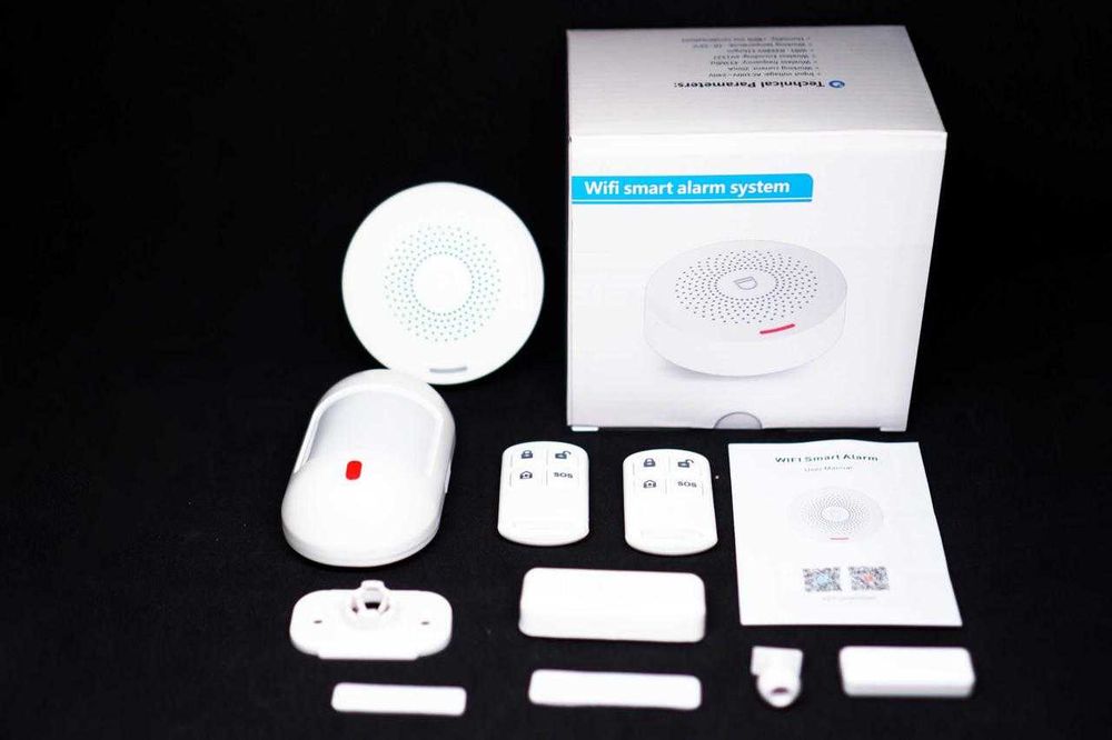 Беспроводная сигнализация для дома TUYA WiFi +датчики+пулты ДУ.