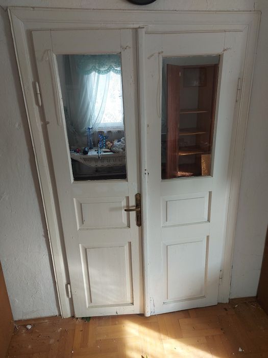 Drzwi drewniane zabytkowe vintage prl