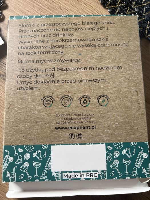 Szkane słomki z szkła borokrzemowego