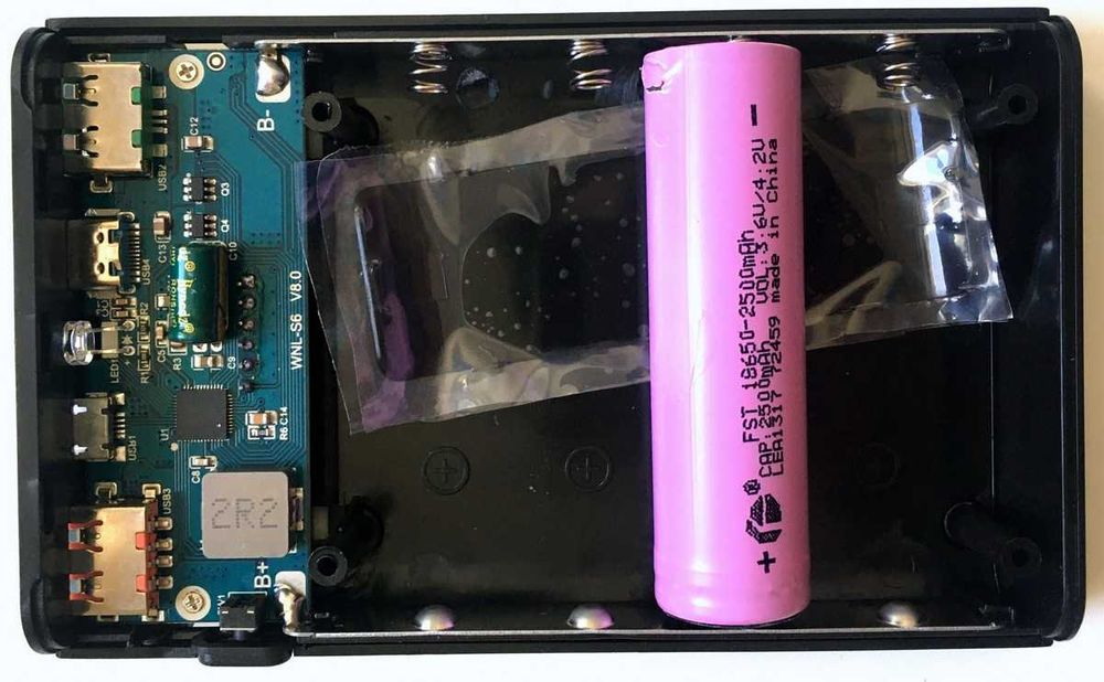 Набор для Powerbank DYI KIT 4х18650 QC PD 12V 18W