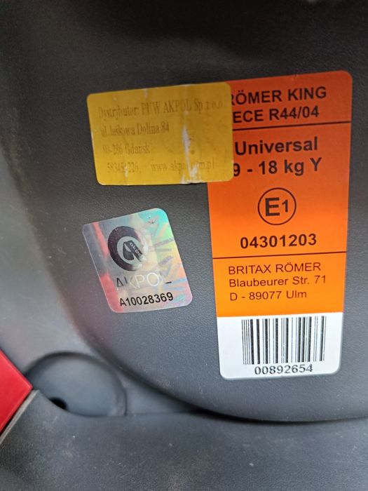 Fotelik Römer KING Plus (9–18 kg)