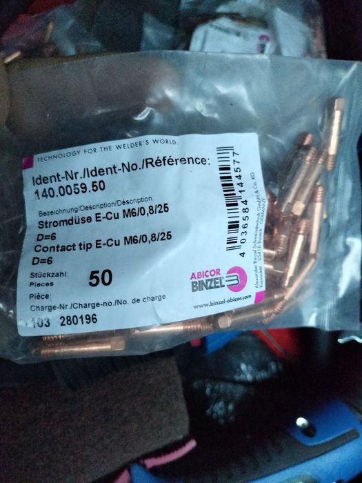 Наконечник для горелок RF15, RF 25 Ø 0,8 мм M6 (140.0059)