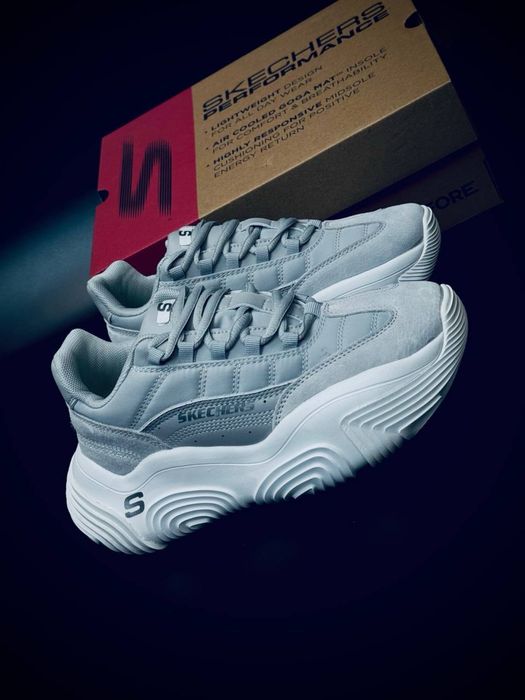 Skechers новинка жіночі•кожані кросовки на літо скечкрс•висока підошва