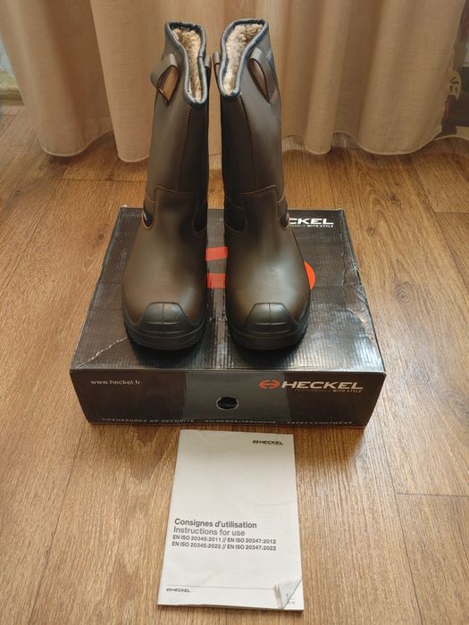 Чоботи робочі захисні утепленні зимові шкіряні спецвзуття HECKEL Франція сапоги рабочие защитные утепленные спецобувь