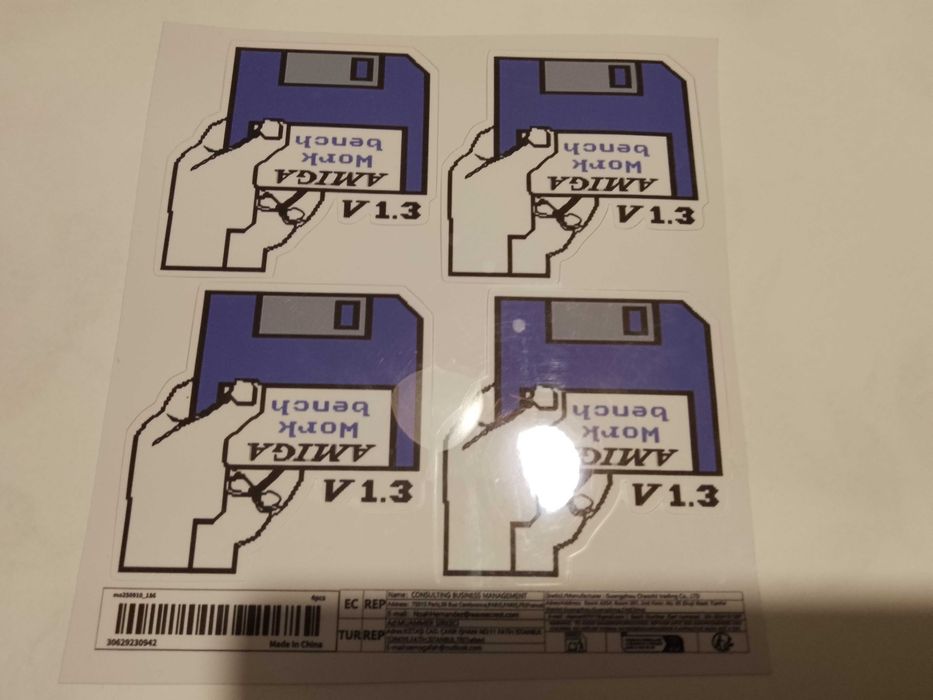 zestaw 4 nowe naklejki amiga dyskietka retro