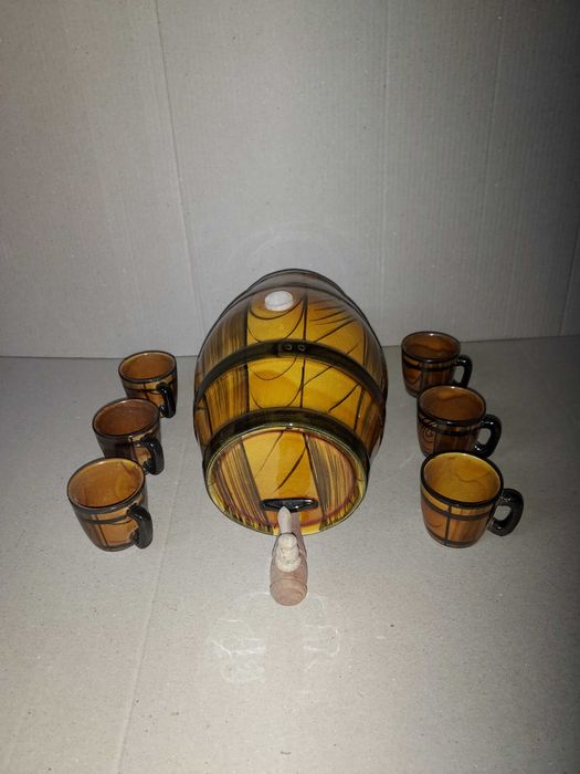 Pipo com 6 Canecas – Conjunto em Cerâmica Tradicional