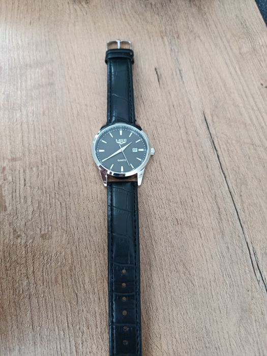 Elegancki skórzany zegarek kwarcowy Lige