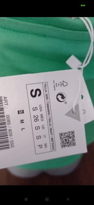 Bluzka zielona z bufkami Zara