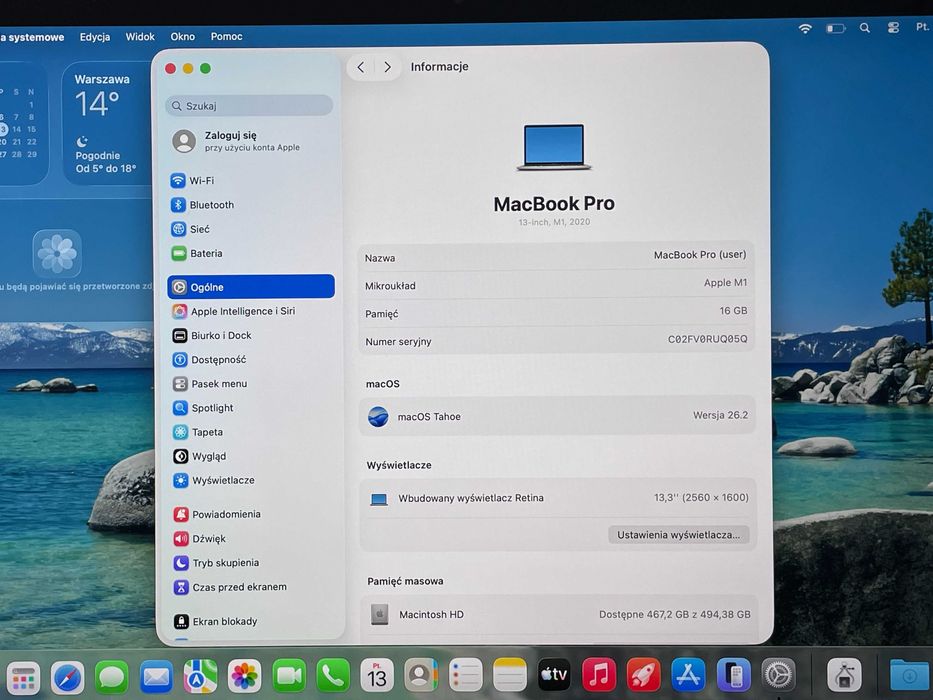 2020 MacBook Pro A2338 13" M1 16GB 512GB - SOLD!