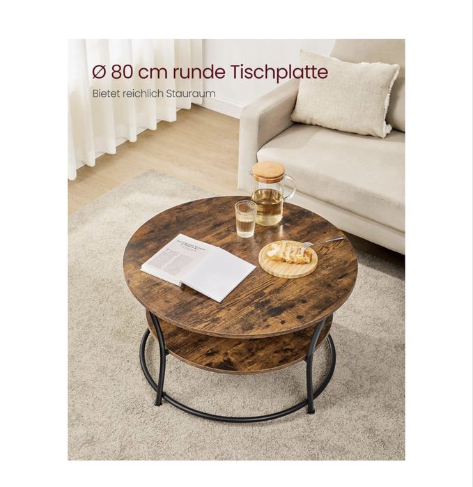 Stolik kawowy okrągły 80cm średnicy rustykalny