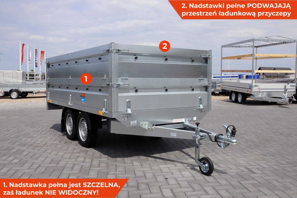 Przyczepka samochodowa 302 x 151 x 40 NEPTUN N7-302 2 KPS z NADSTAWKĄ