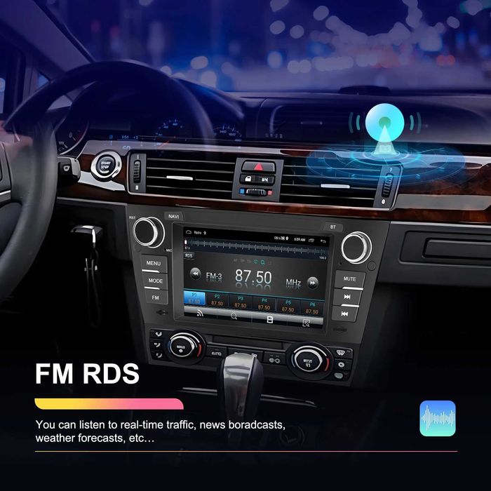 Rádio Android 7" BMW Série 3 (E90) Carplay Android Auto GPS 32G *novo*