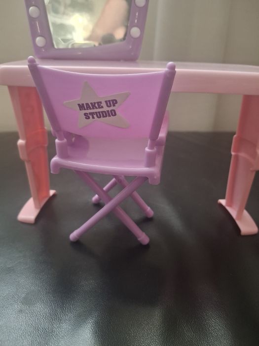 Penteadeira Infantil Rosa com Espelho e Cadeira