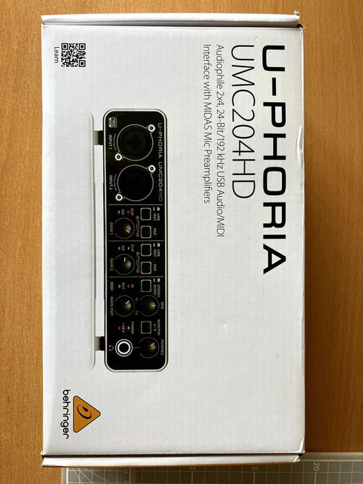 Placa de Som Behringer UMC204HD Interface Áudio USB 2x4 + Cabo USB | Como Nova + Caixa Original