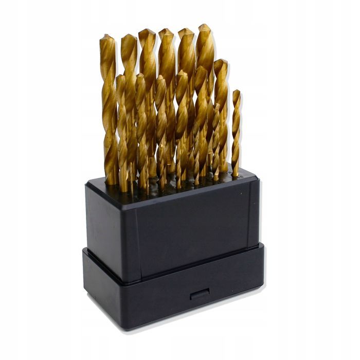 Wiertła Tytanowe Do Metalu 19 Sztuk Zestaw Wierteł