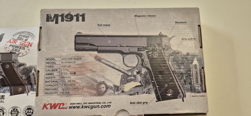 Troco Colt 1911 A1 GBB Pressão de Ar
