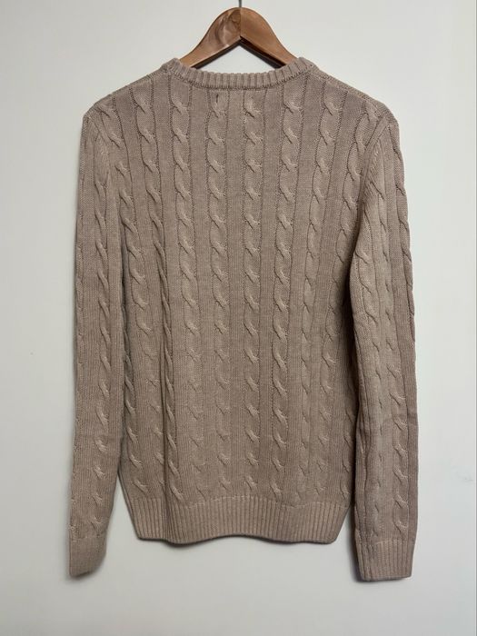 Beżowy sweter męski Polo Ralph Lauren 100% bawełna rozmiar M