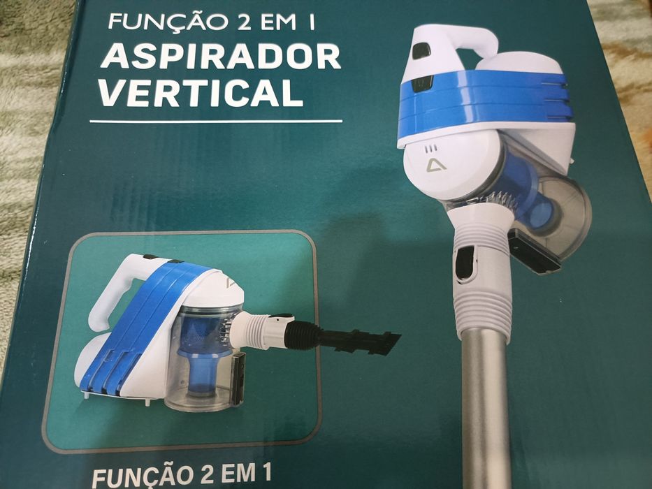 Aspirador vertical sem saco 2 em 1 com acessórios 600w 900ml - novo
