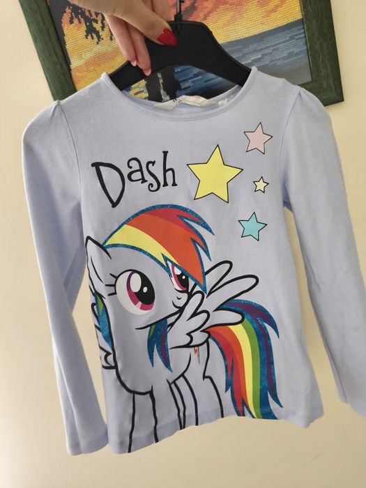Jak nowa bluzka my little pony rainbow dash H&M r.116 brokat